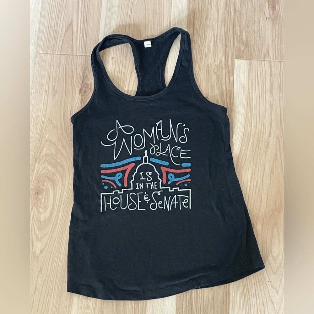 A Woman’s Place is in the House and Senate Tank Top Women’s Small